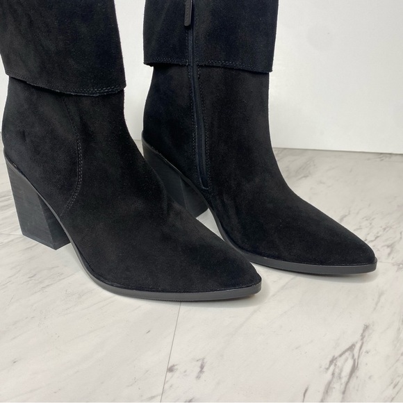 Blondo Sidnee Black Suede Heeled Bootie 7 - Picture 10 of 15